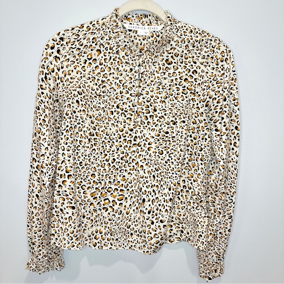 Veronica Beard Reba animal Leopard print Blouse Top Size 0 - Picture 4 of 9